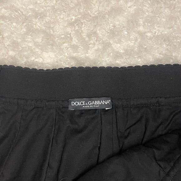 Dolce & Gabbana Tweed Pattern Knee Length Black and White Pencil Skirt Italy - Picture 6 of 9